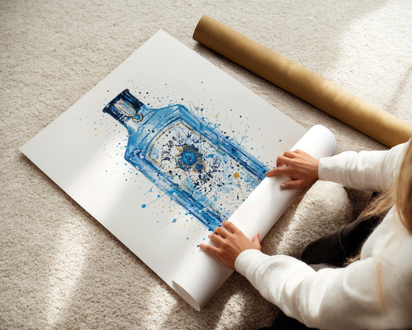 GIN BOTTLE WALL ART PRINT "DRIFT"