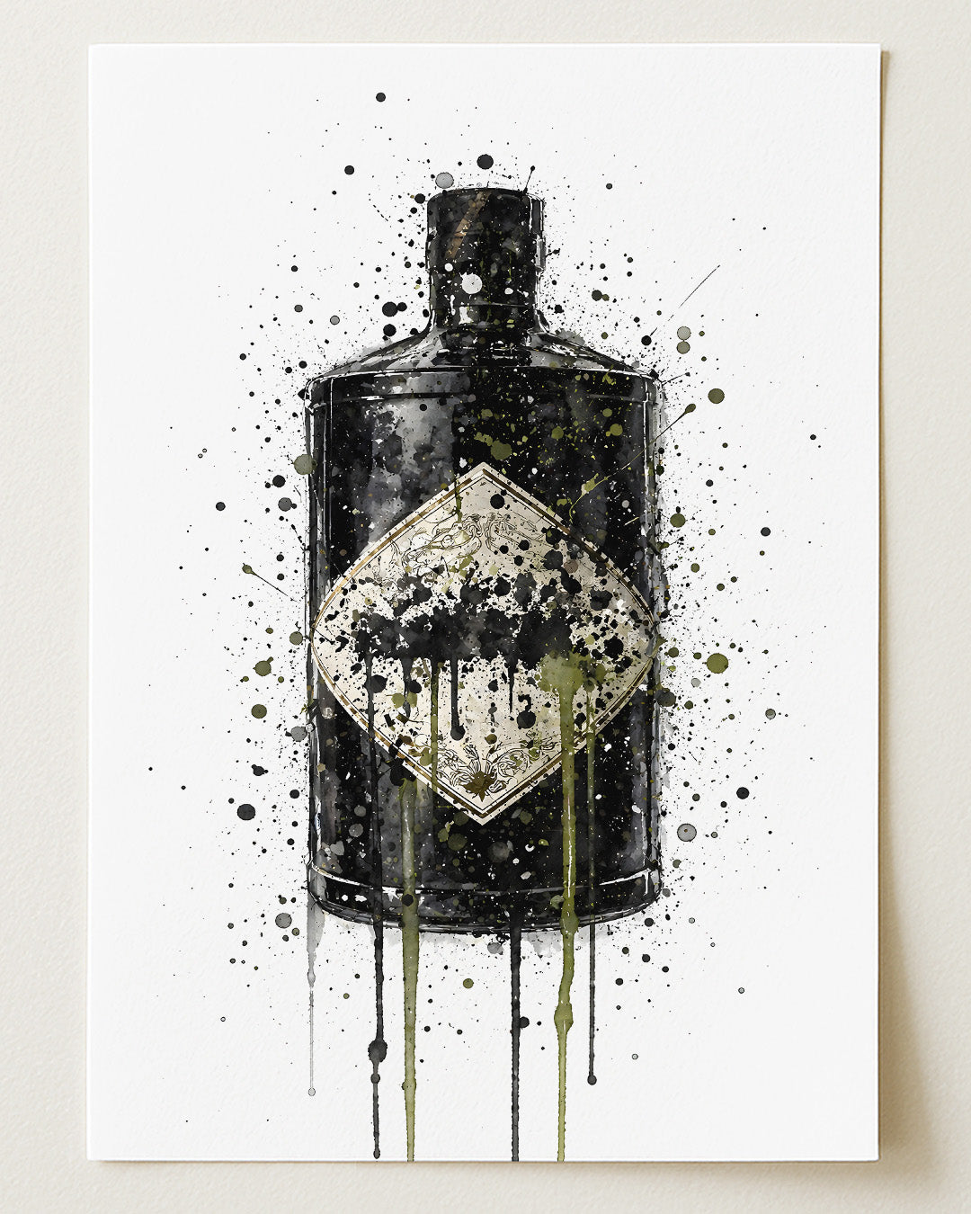 GIN BOTTLE WALL ART PRINT "CINDER"
