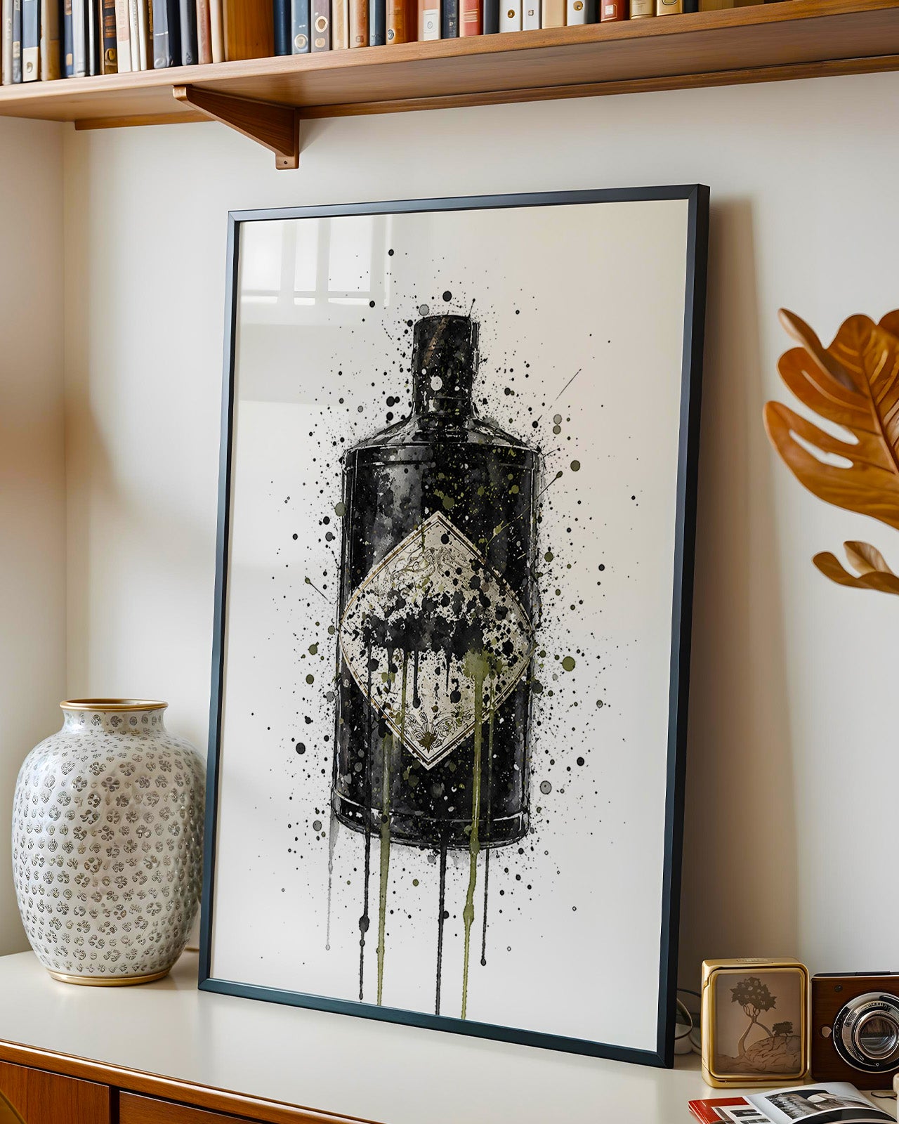 GIN BOTTLE WALL ART PRINT "CINDER"