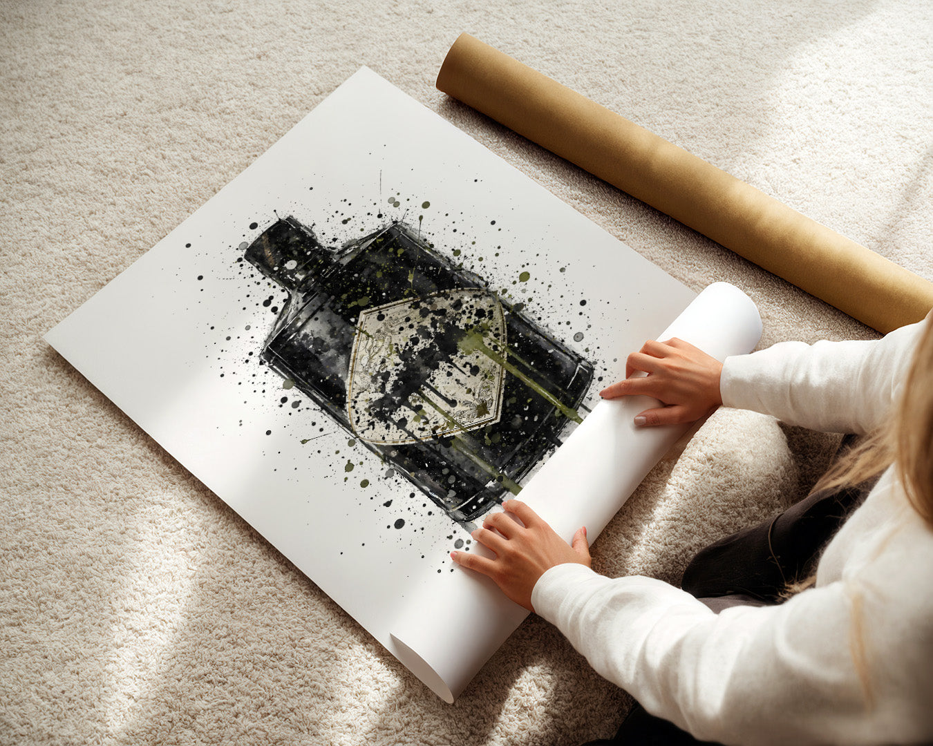 GIN BOTTLE WALL ART PRINT "CINDER"