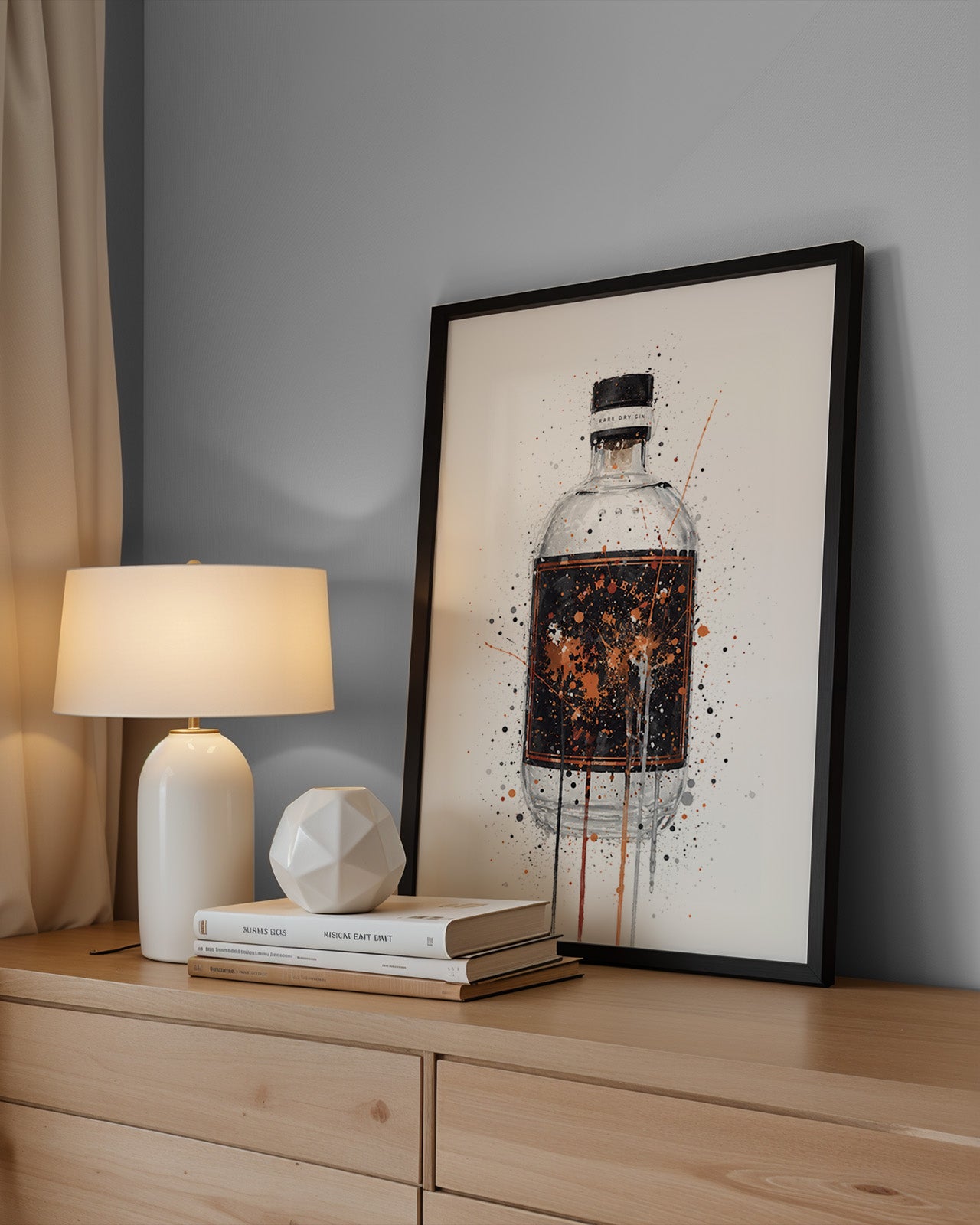 GIN BOTTLE WALL ART PRINT "COSMO"