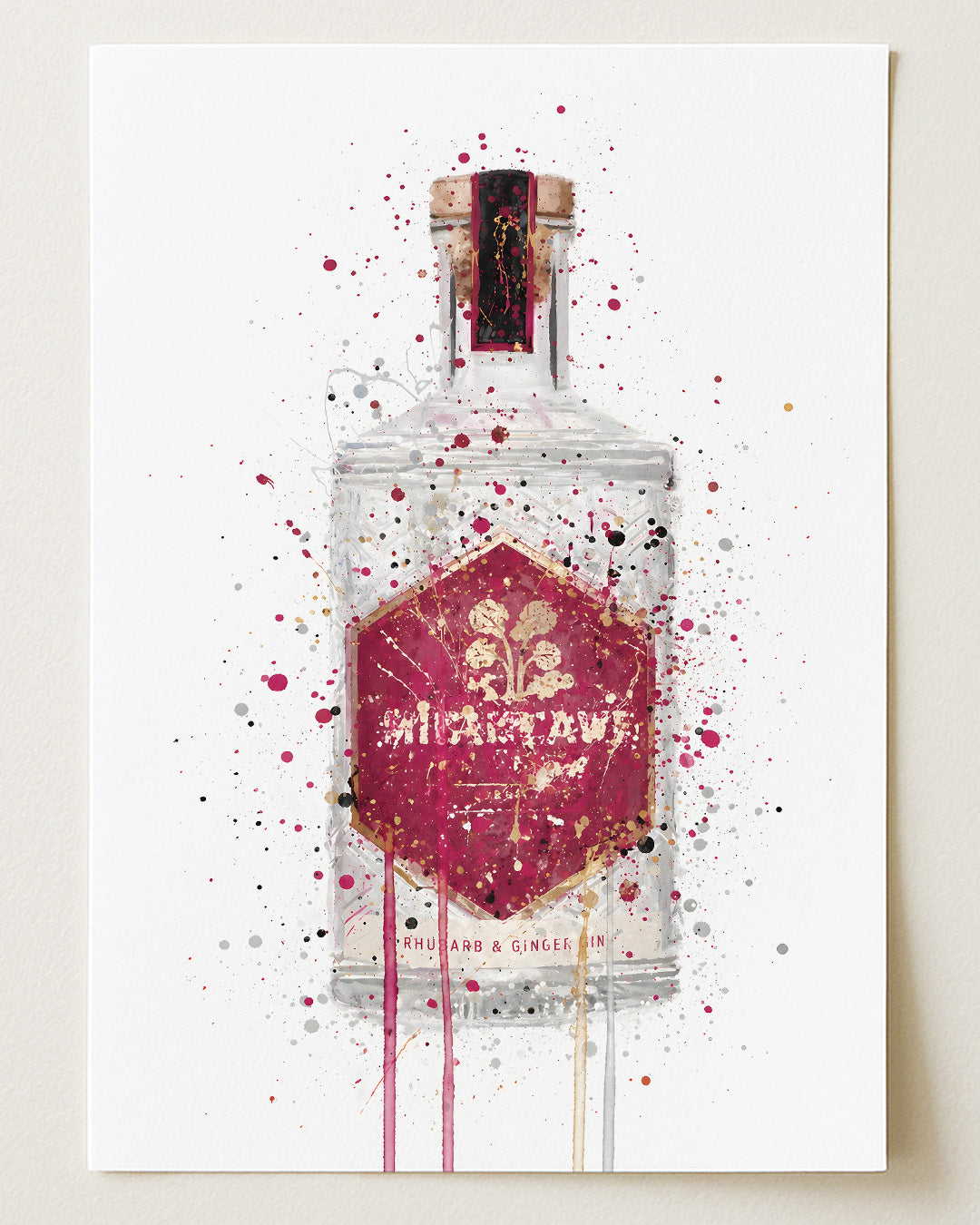 GIN BOTTLE WALL ART PRINT "DUSK"