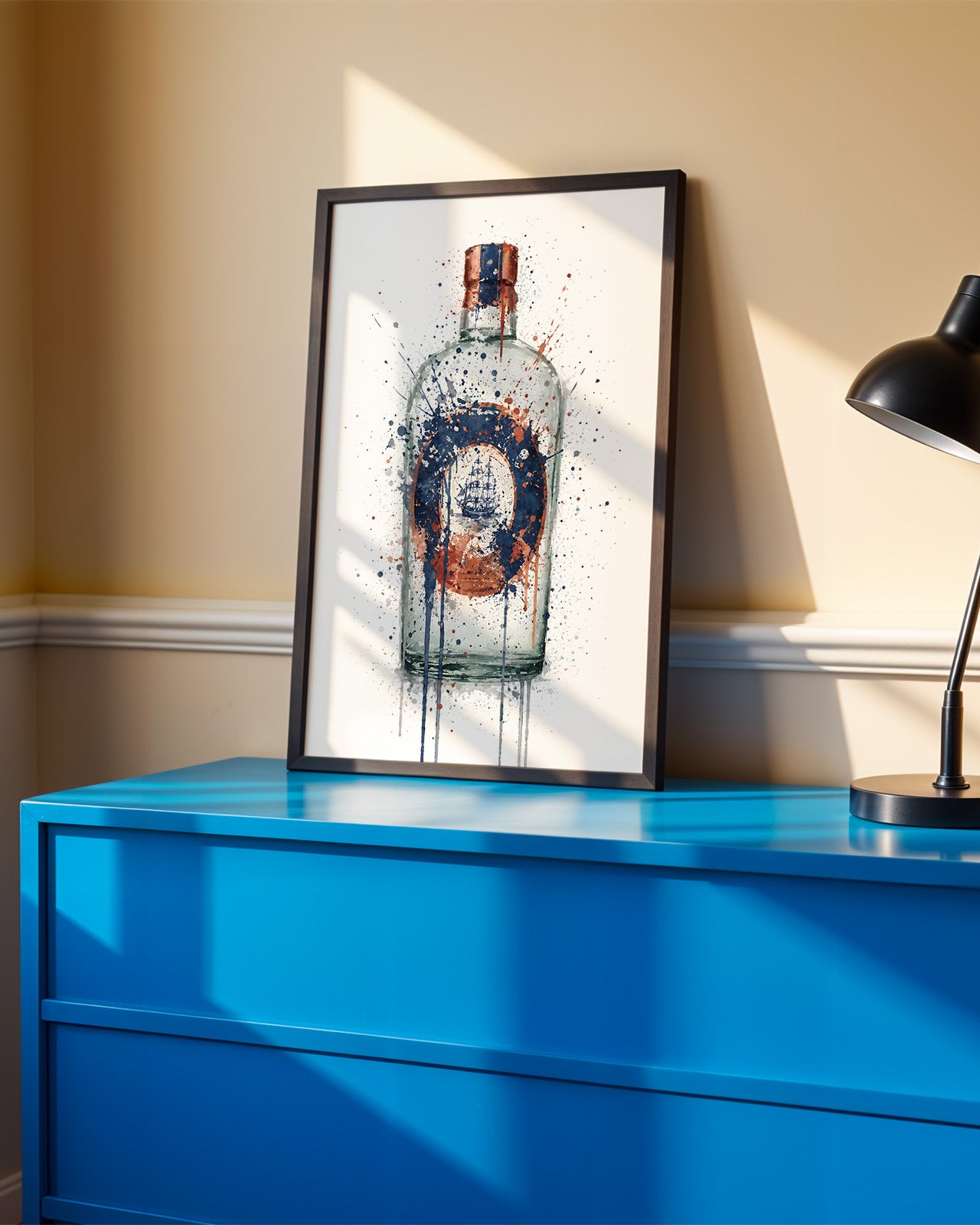 GIN BOTTLE WALL ART PRINT "EMBER"