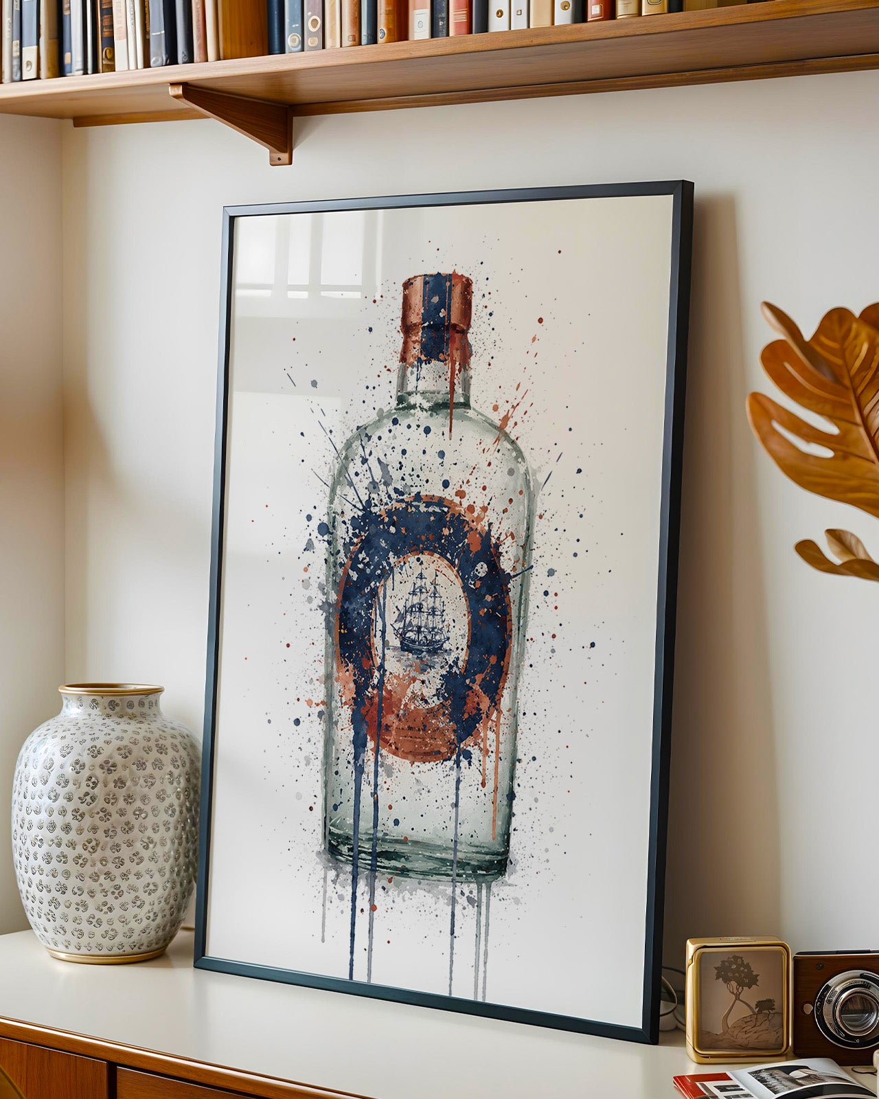 GIN BOTTLE WALL ART PRINT "EMBER"