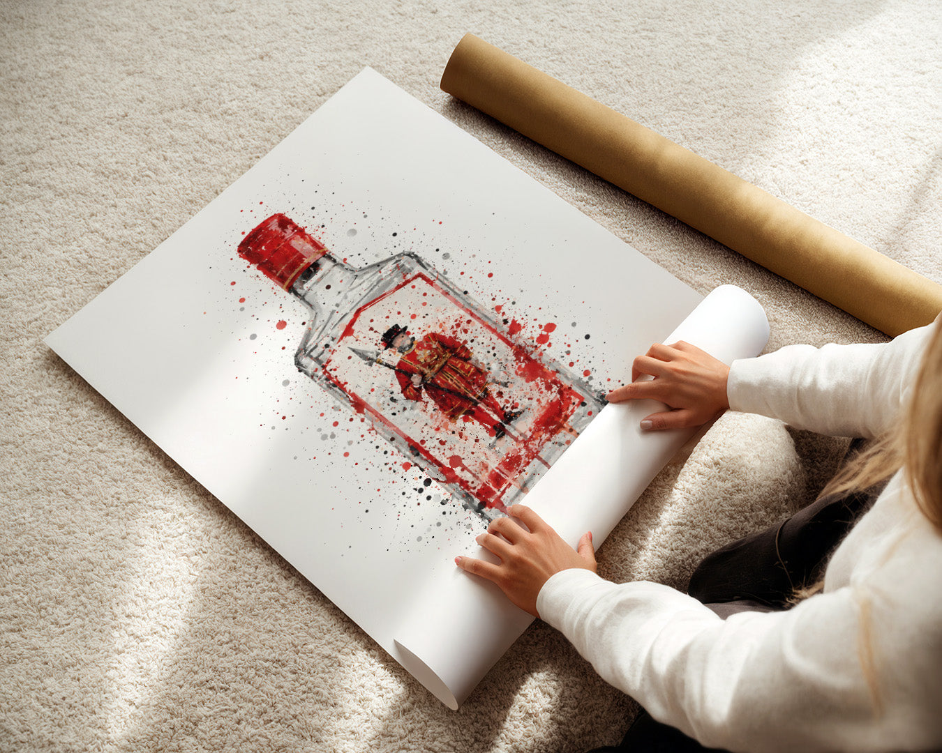 GIN BOTTLE WALL ART PRINT "ENIGMA"