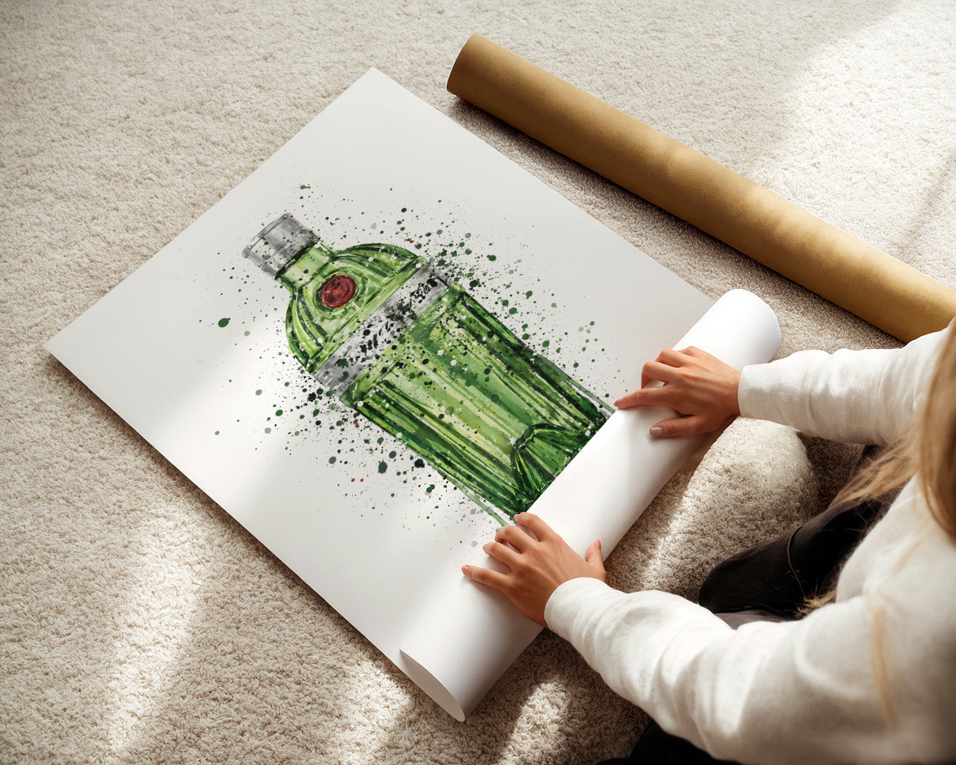 GIN BOTTLE WALL ART PRINT "FABLE"
