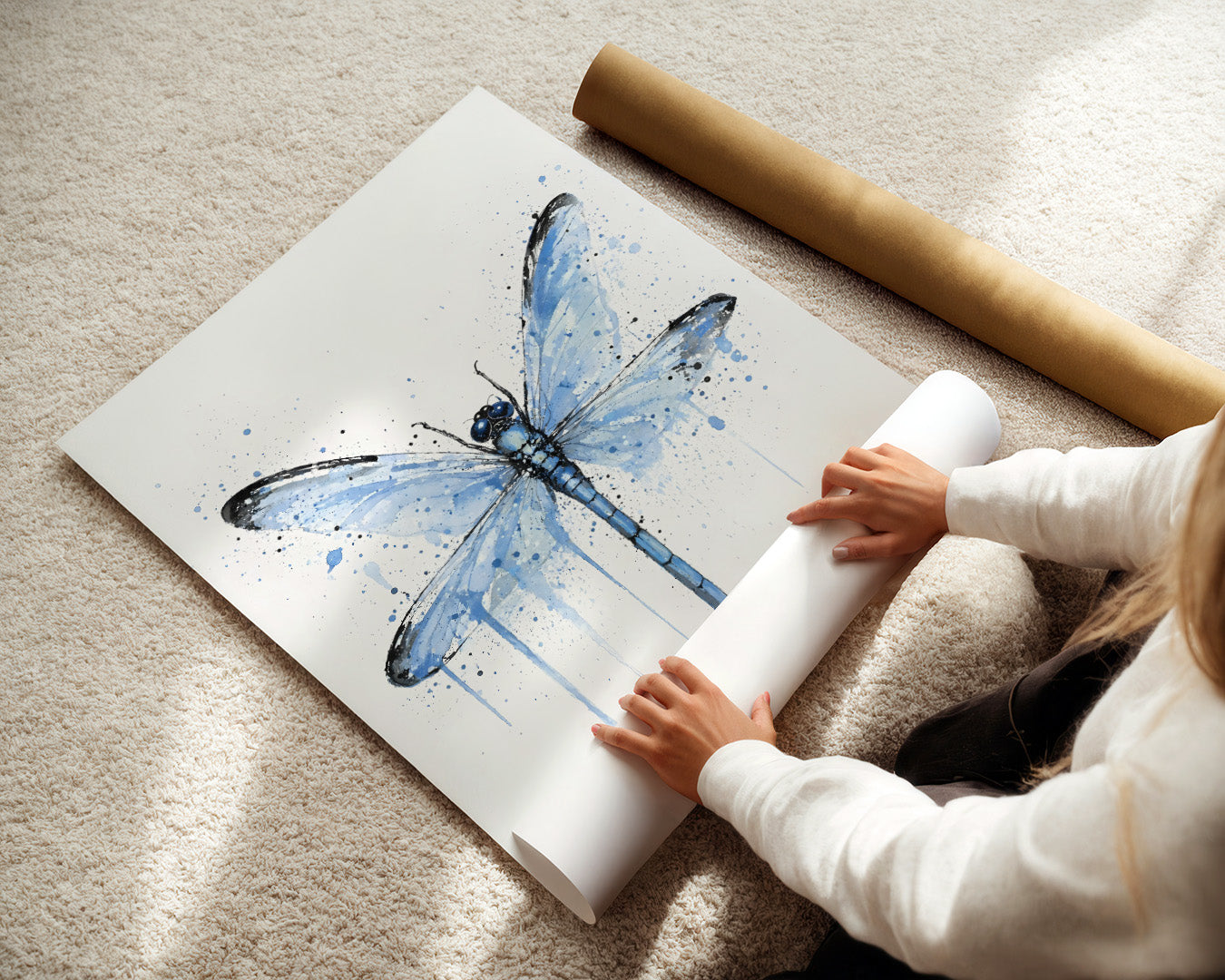 DRAGONFLY WALL ART PRINT "ARYA"