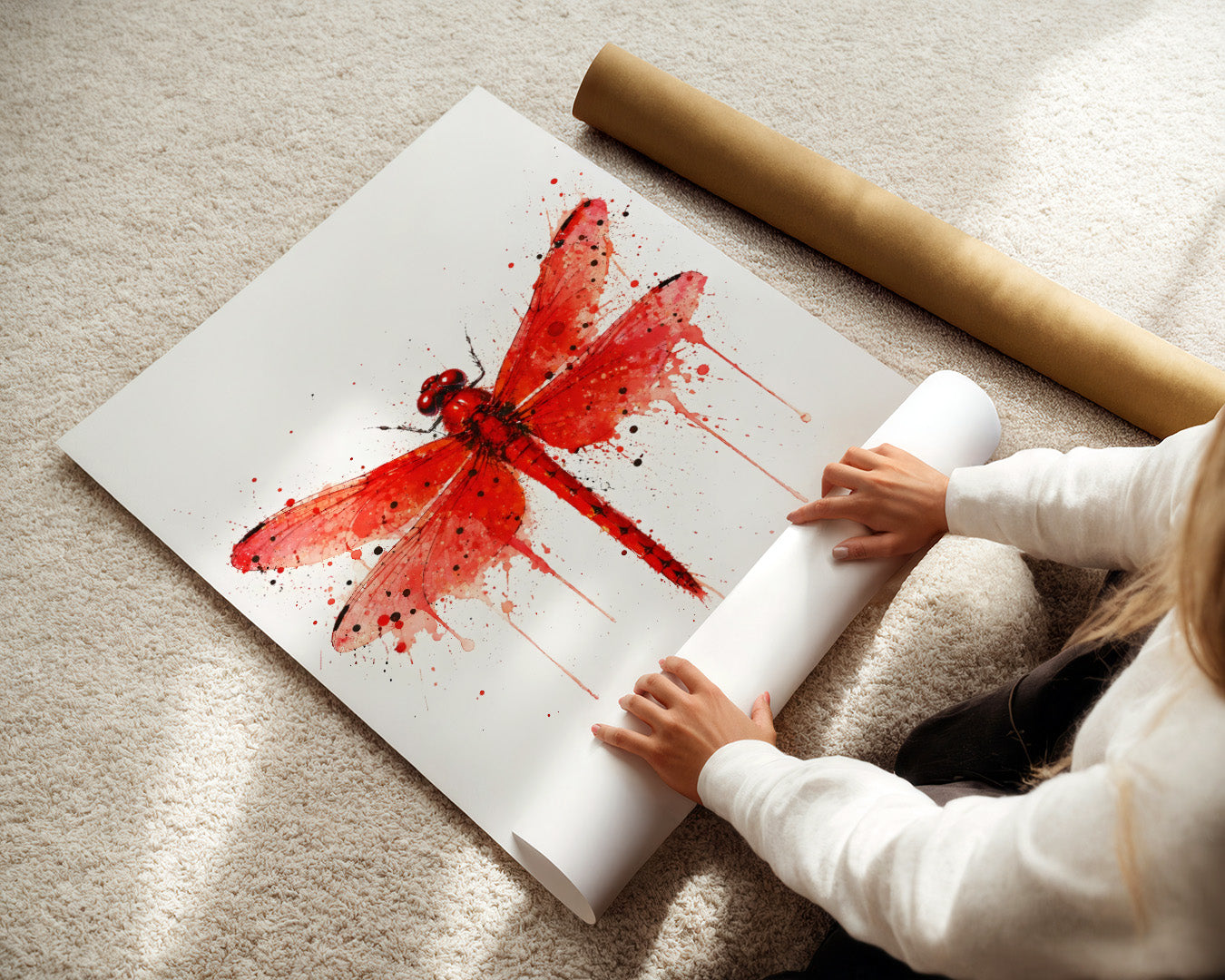 DRAGONFLY WALL ART PRINT "BLOSSOM"