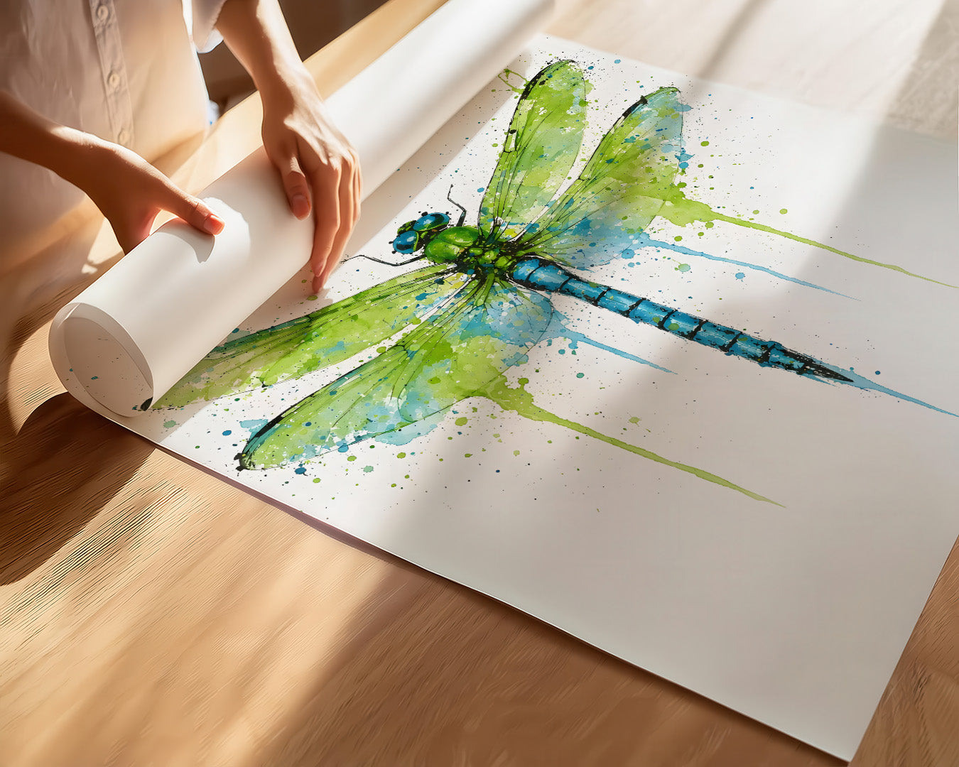 DRAGONFLY WALL ART PRINT "CELESTE"