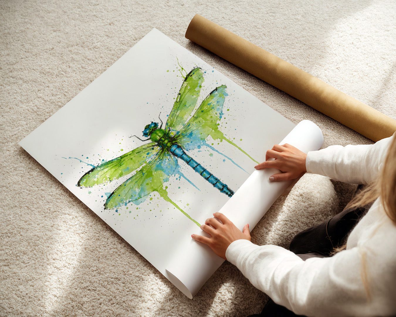 DRAGONFLY WALL ART PRINT "CELESTE"