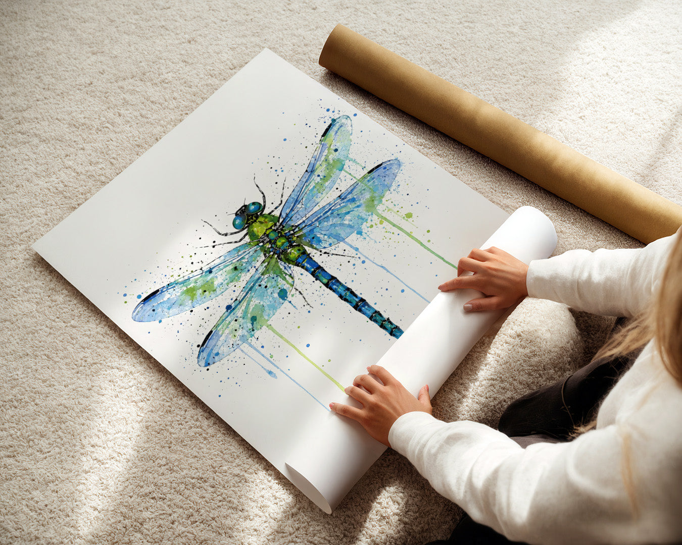 DRAGONFLY WALL ART PRINT "ELARA"