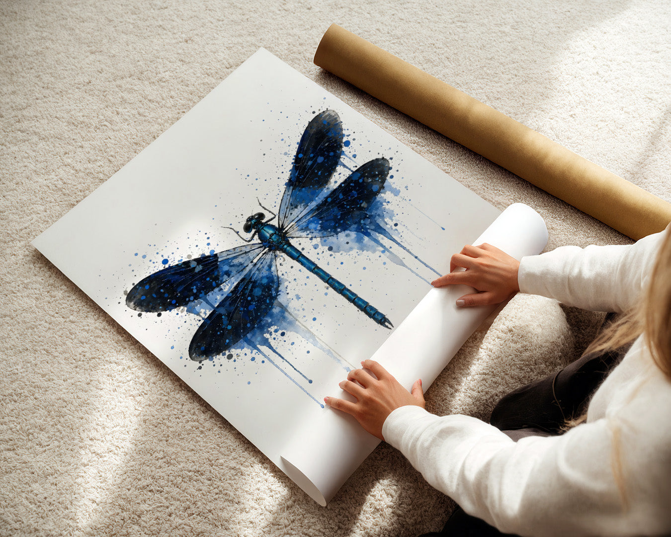 DRAGONFLY WALL ART PRINT "AURORA"