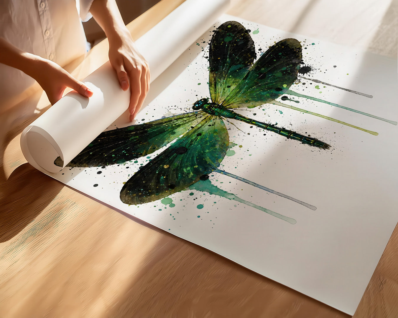 DRAGONFLY WALL ART PRINT "FLORA"