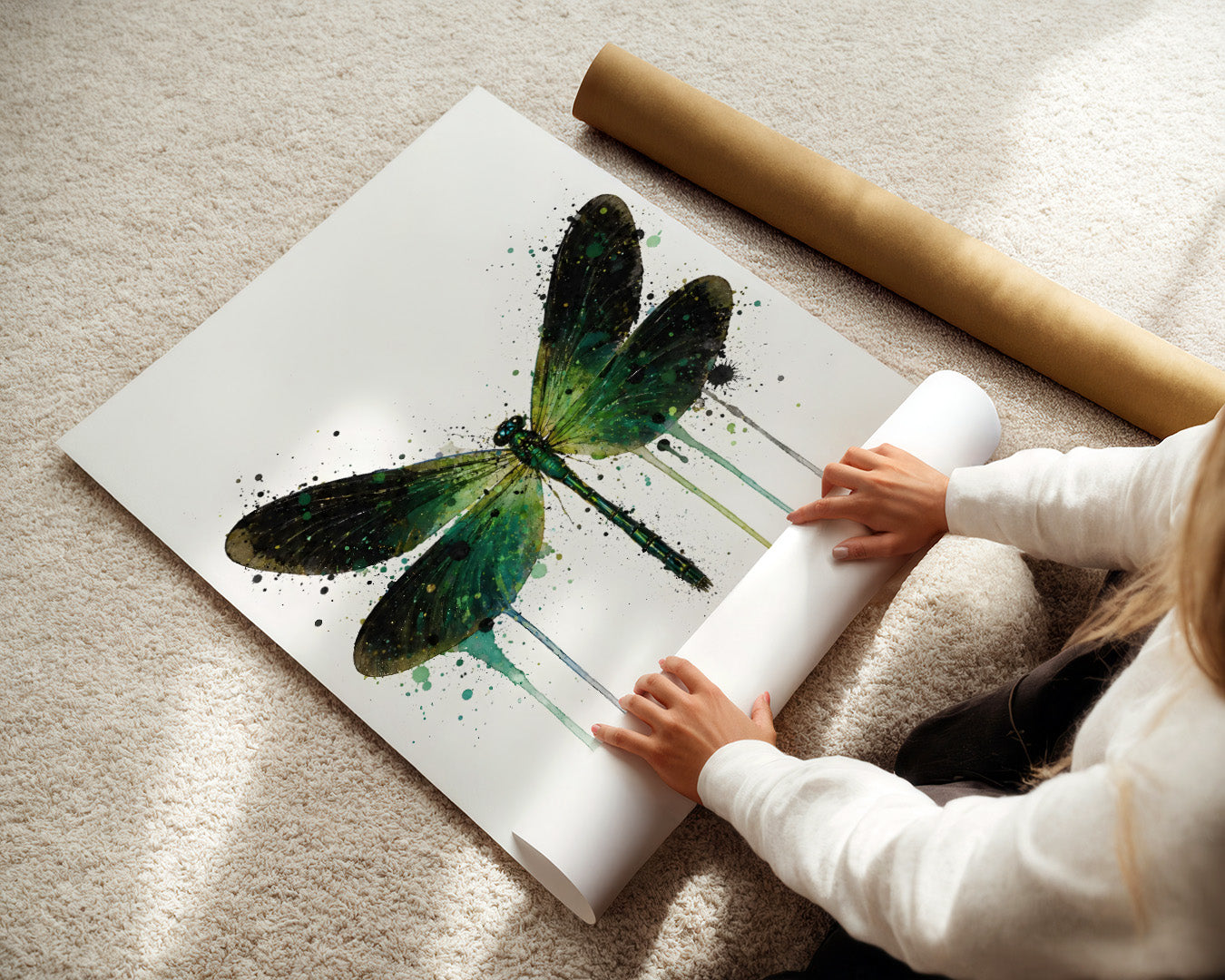DRAGONFLY WALL ART PRINT "FLORA"