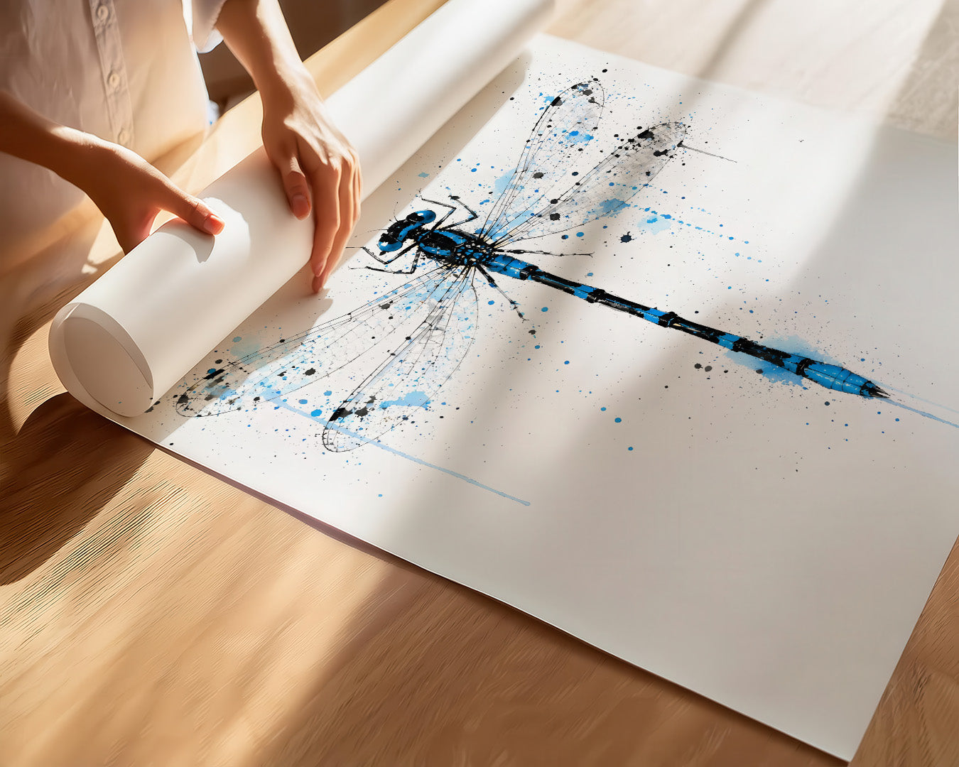 DRAGONFLY WALL ART PRINT "GLIMMER"