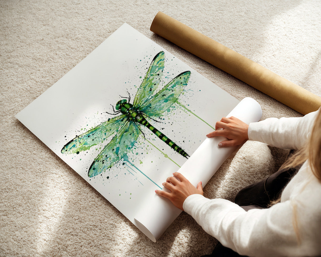 DRAGONFLY WALL ART PRINT "MEADOW"