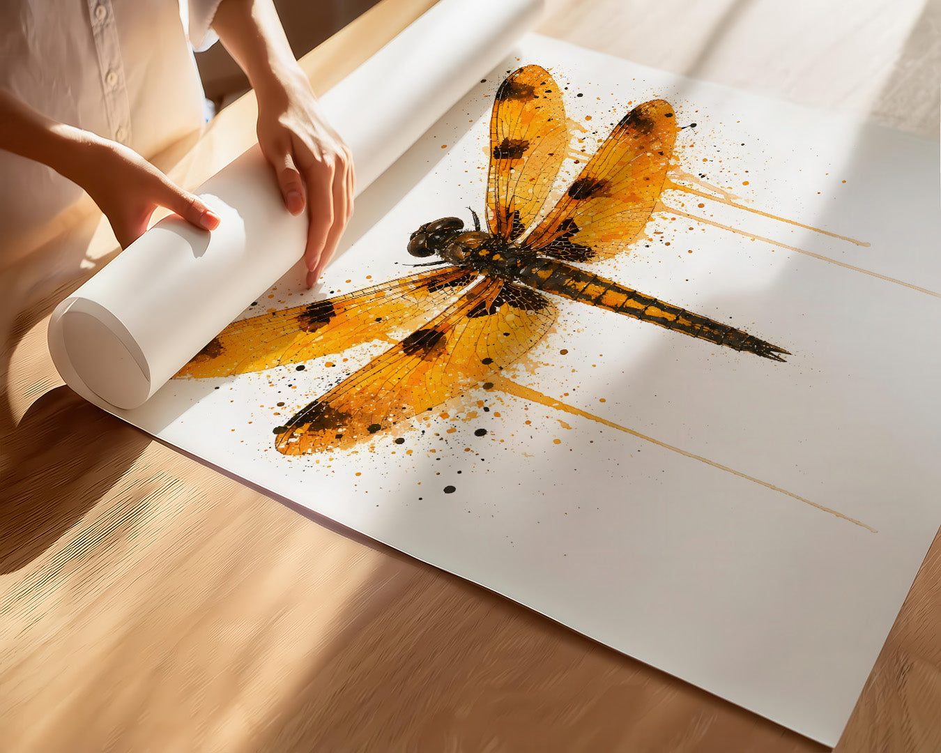 DRAGONFLY WALL ART PRINT "MAGNOLIA"