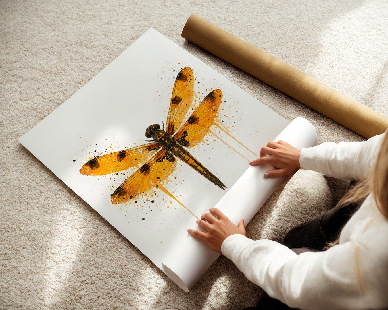 DRAGONFLY WALL ART PRINT "MAGNOLIA"