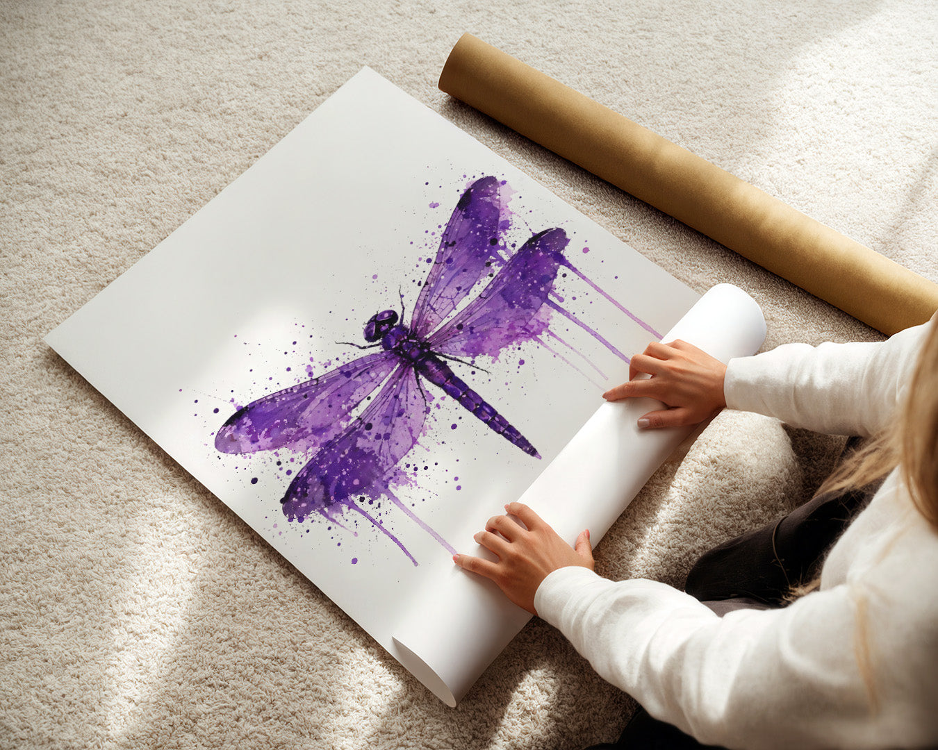DRAGONFLY WALL ART PRINT "JASMINE"