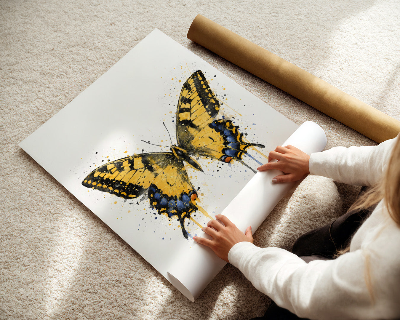BUTTERFLY WALL ART PRINT "VELORA"