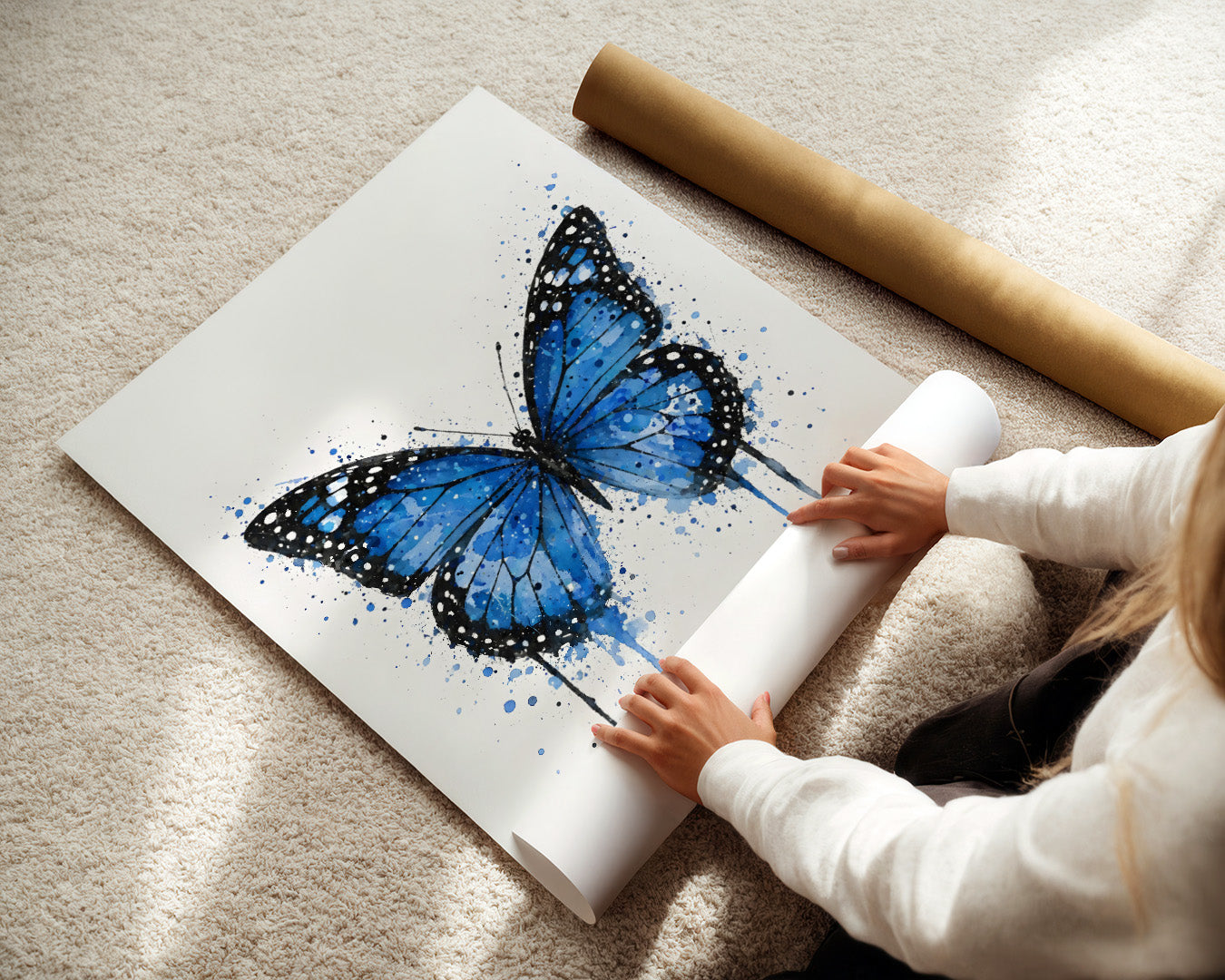 BUTTERFLY WALL ART PRINT "LUNARA"