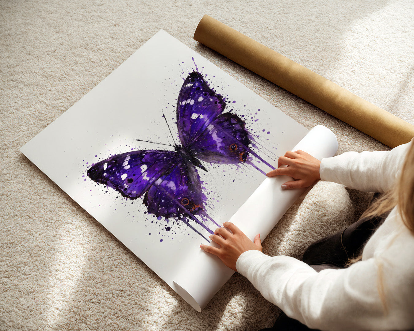 BUTTERFLY WALL ART PRINT "SOLENE"