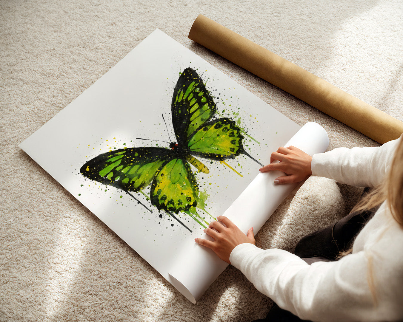BUTTERFLY WALL ART PRINT "ISOLDE"