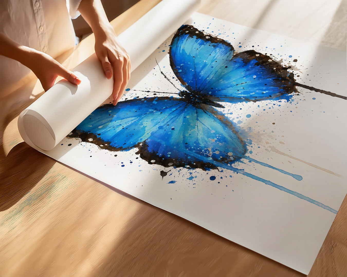 BUTTERFLY WALL ART PRINT "ZARIA"