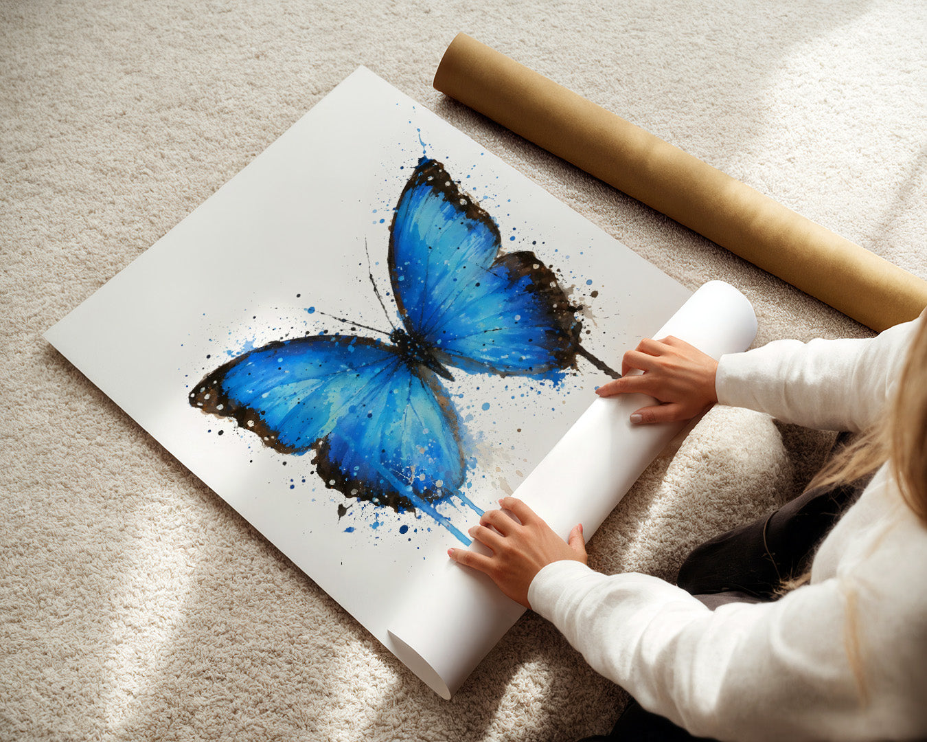 BUTTERFLY WALL ART PRINT "ZARIA"