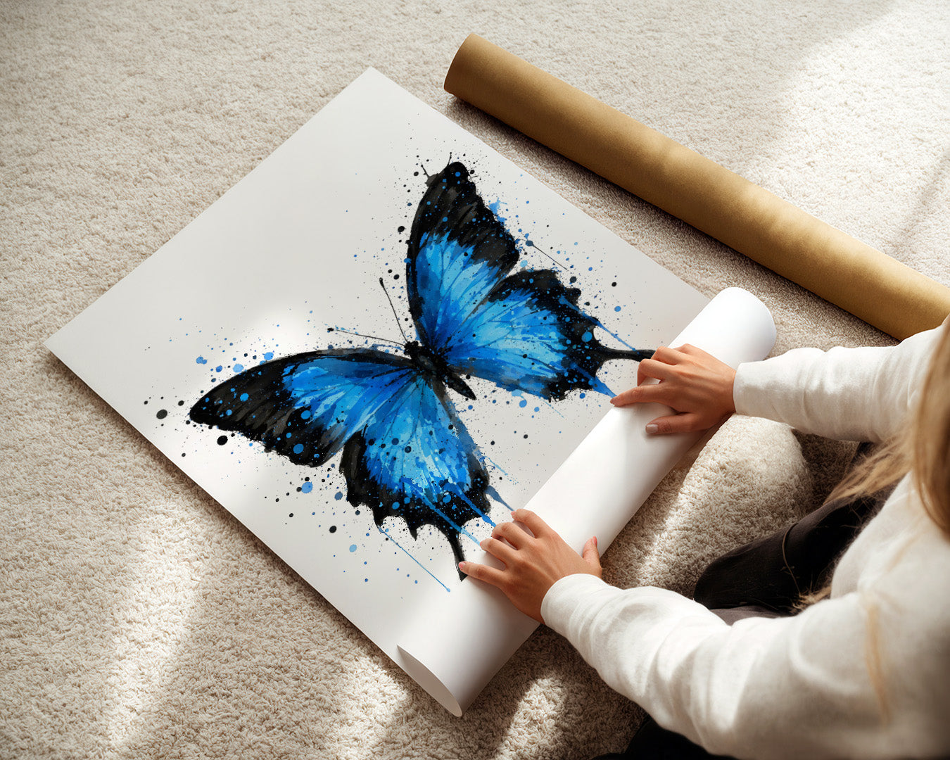 BUTTERFLY WALL ART PRINT "LYSARA"