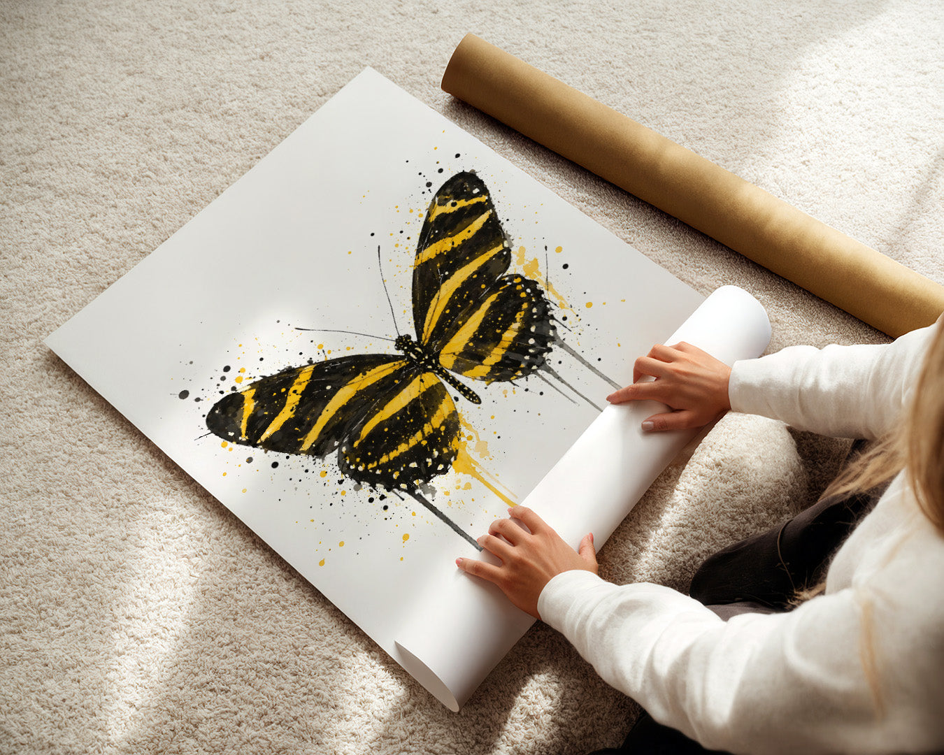 BUTTERFLY WALL ART PRINT "MIRELLE"