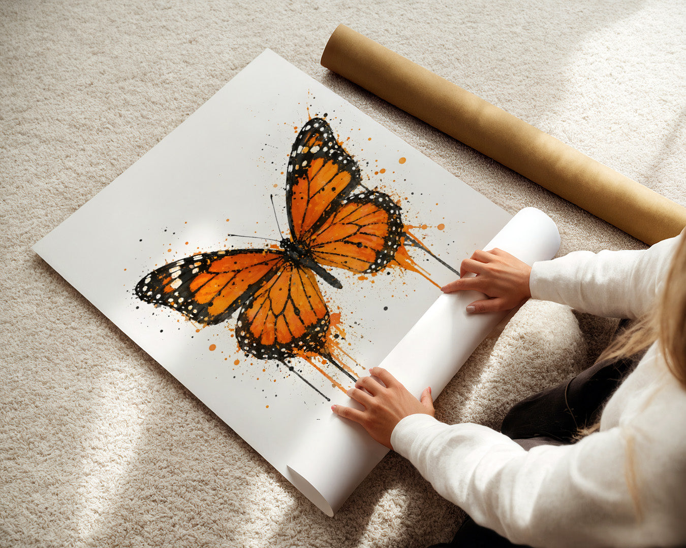 BUTTERFLY WALL ART PRINT "SERAPHINA"