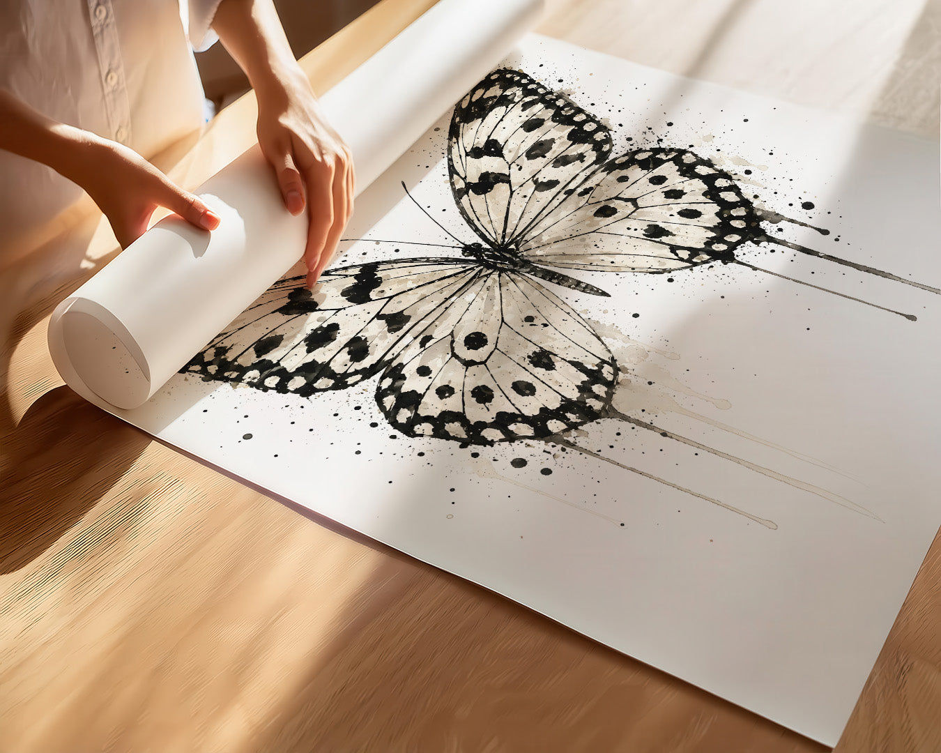BUTTERFLY WALL ART PRINT "ORIELLE"