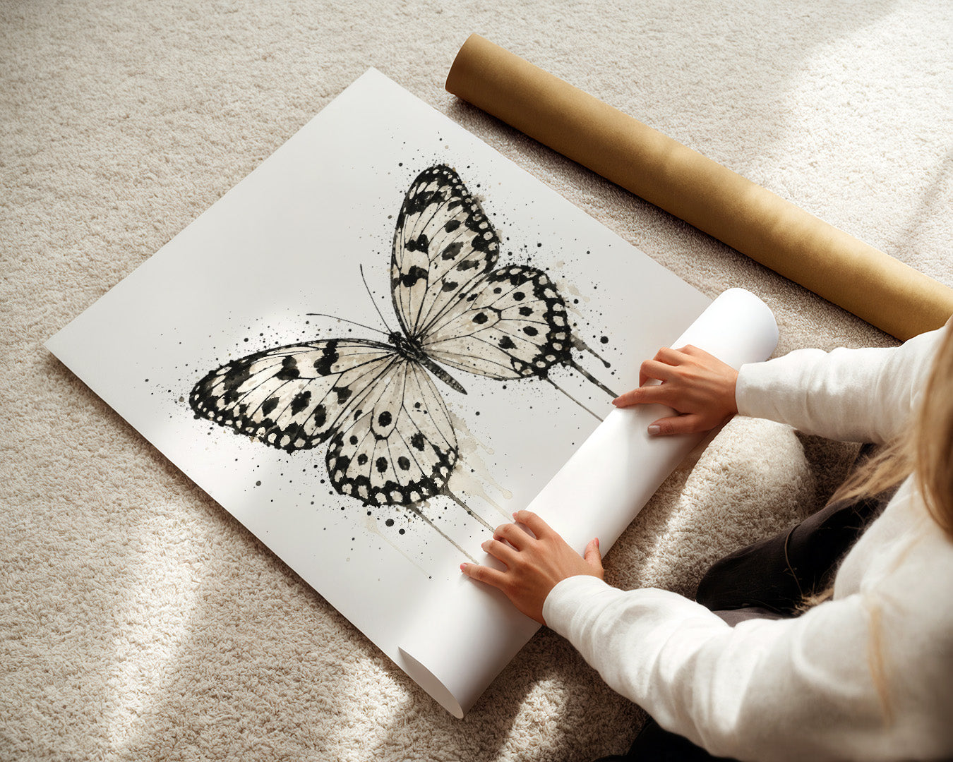 BUTTERFLY WALL ART PRINT "ORIELLE"