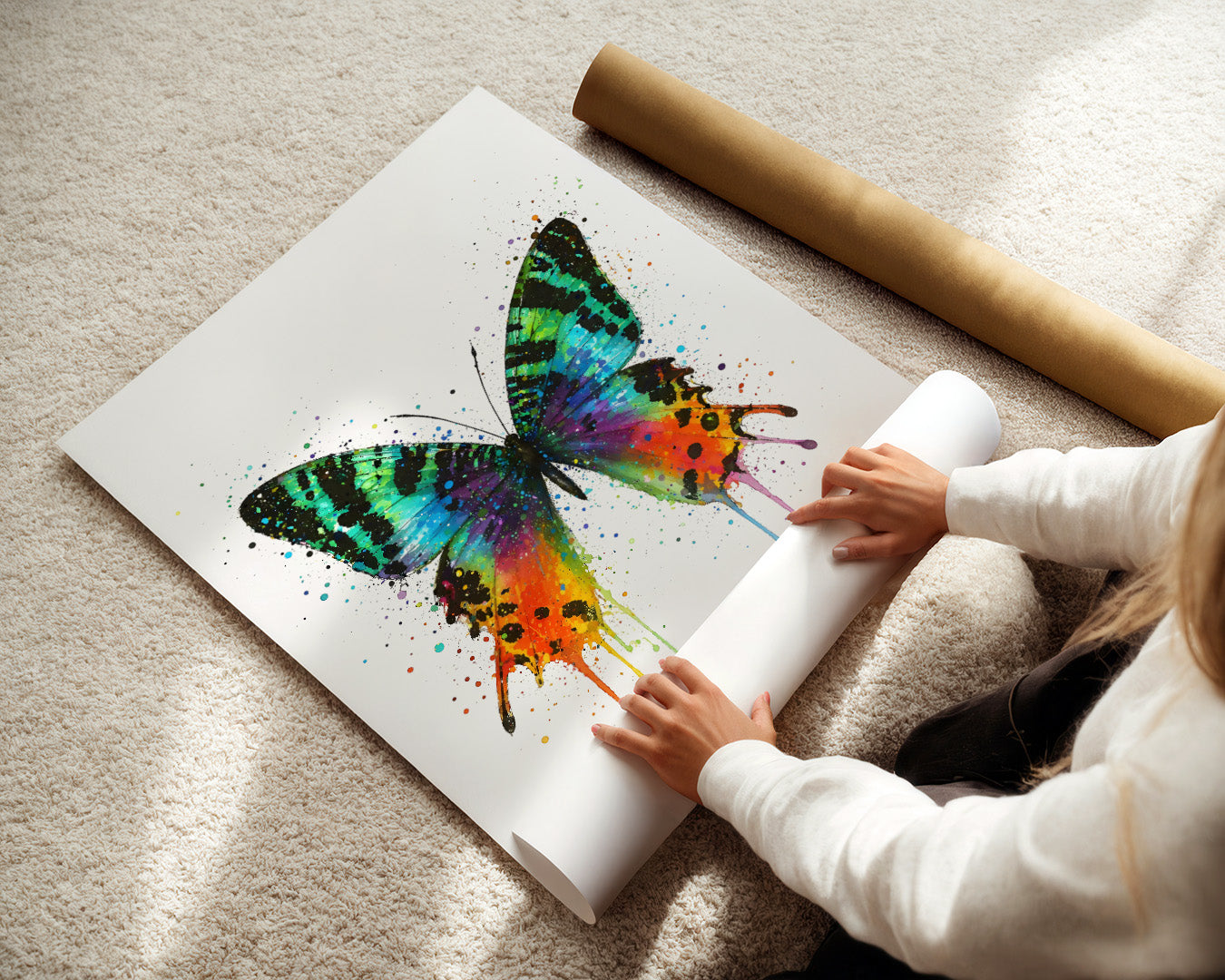 BUTTERFLY WALL ART PRINT "AMARIS"